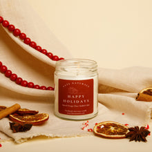 Load image into Gallery viewer, Happy Holidays Non-Toxic Candle (Mulled Cider + Pine)