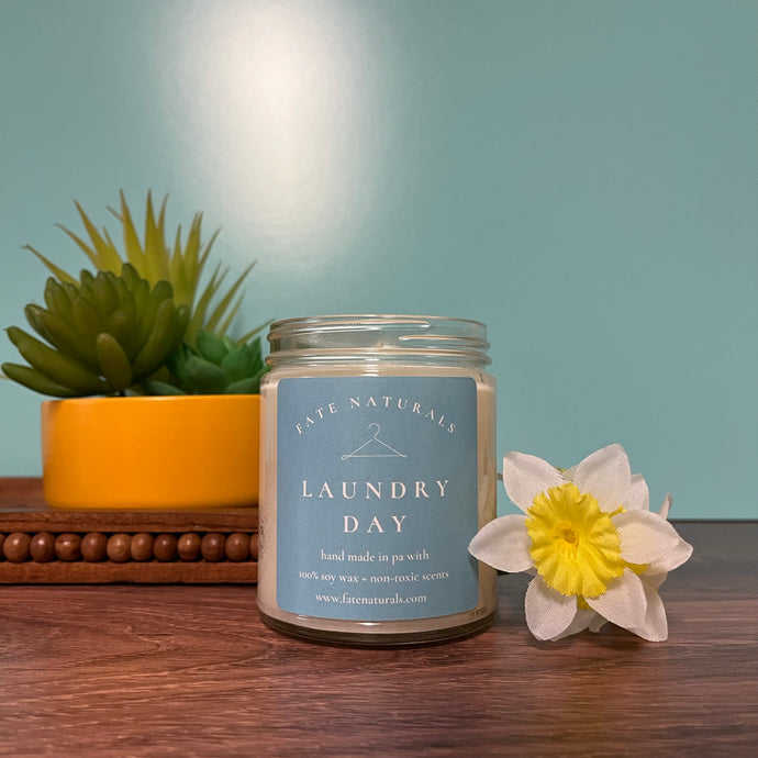 Laundry Day Non-Toxic Candle (Odor Eliminator) *Limited Edition Spring Collection* - Fate Naturals