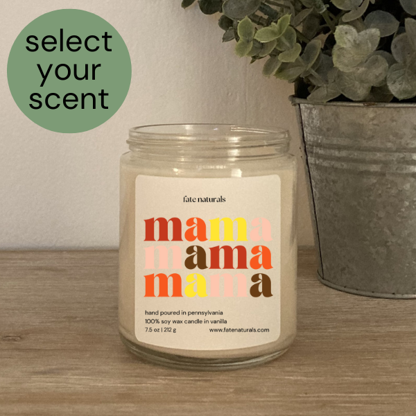 Retro Reds- Mama Mama Mama | Non-Toxic Soy Candle (Choose Your Scent) - Fate Naturals