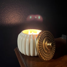 Load image into Gallery viewer, Limited Edition 3- Wick Pumpkin Candle | Cream Colored Ceramic Jar

