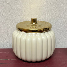 Load image into Gallery viewer, Limited Edition 3- Wick Pumpkin Candle | Cream Colored Ceramic Jar

