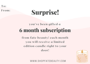 Prepaid Subscription Box Gift- 3 or 6 Month - FATE Beauty